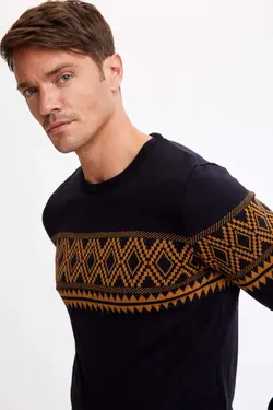 پلیور مردانه سرمه ای دفاکتو