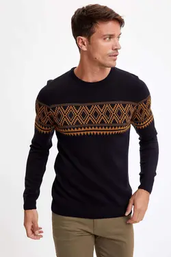 پلیور مردانه سرمه ای دفاکتو