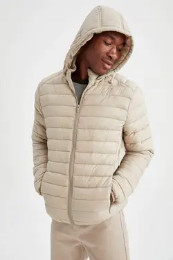 کاپشن پافر مردانه بژ دفاکتو