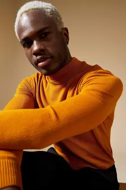 پلیور یقه اسکی مردانه  زرد دفاکتو