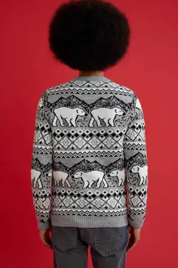 پلیور مردانه خاکستری دفاکتو