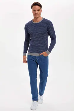 پلیور مردانه آبی دفاکتو