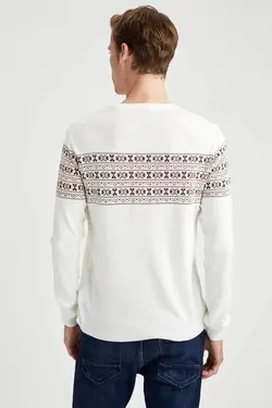 پلیور مردانه سفید تیره دفاکتو