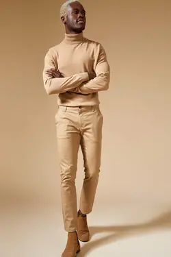 پلیور یقه اسکی مردانه قهوه ای دفاکتو