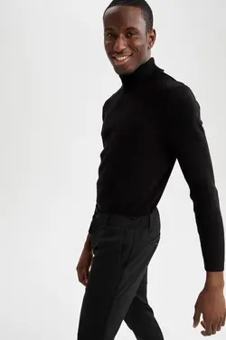 پلیور یقه اسکی مردانه بژ دفاکتو