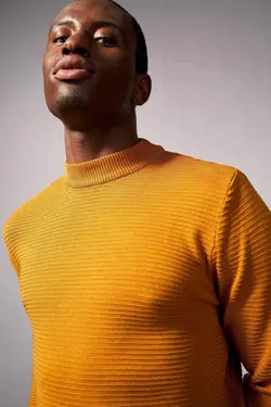 پلیور یقه اسکی مردانه نارنجی دفاکتو