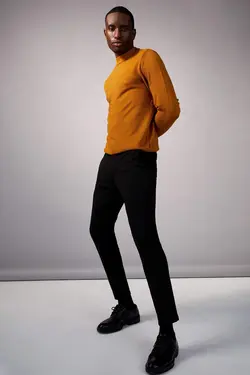 پلیور یقه اسکی مردانه نارنجی دفاکتو