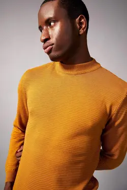 پلیور یقه اسکی مردانه نارنجی دفاکتو