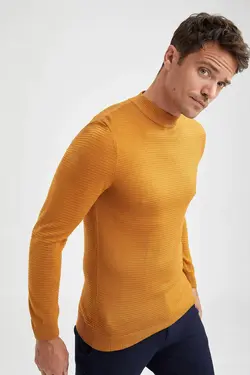 پلیور یقه اسکی مردانه نارنجی دفاکتو