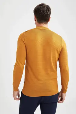 پلیور یقه اسکی مردانه نارنجی دفاکتو