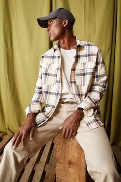 پیراهن آستین بلند مردانه سرمه ای دفاکتو