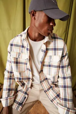 پیراهن آستین بلند مردانه سرمه ای دفاکتو