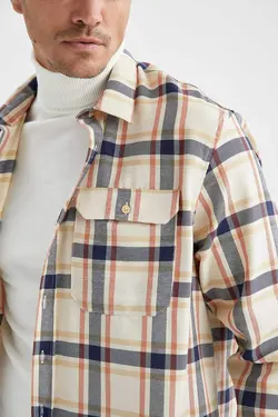 پیراهن آستین بلند مردانه سرمه ای دفاکتو