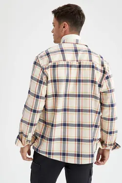 پیراهن آستین بلند مردانه سرمه ای دفاکتو