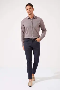 پیراهن آستین بلند مردانه زرشکی دفاکتو