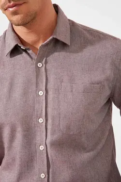 پیراهن آستین بلند مردانه زرشکی دفاکتو
