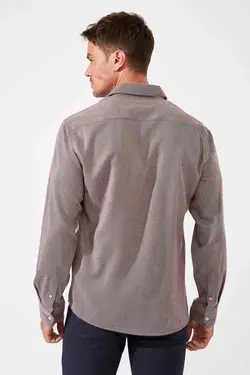 پیراهن آستین بلند مردانه زرشکی دفاکتو