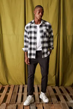 پیراهن آستین بلند مردانه سرمه ای دفاکتو