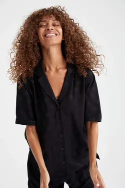 بلوز راحتی زنانه سیاه دفاکتو