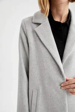 پالتو زنانه خاکستری دفاکتو