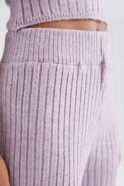 شلوار پارچه ای دمپا گشاد زنانه بنفش دفاکتو