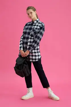 تونیک زنانه سرمه ای دفاکتو