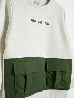 سویشرت پسرانه  بژ ملانژ  ال سی وایکیکی