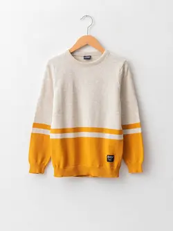 پلیور پسرانه  بژ ملانژ  ال سی وایکیکی