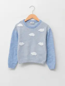 پلیور دخترانه  آبی کمرنگ  ال سی وایکیکی