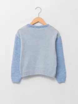 پلیور دخترانه  آبی کمرنگ  ال سی وایکیکی