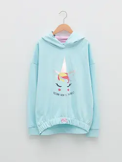 هودی دخترانه  آبی  ال سی وایکیکی