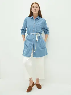 تونیک زنانه آبی  ال سی وایکیکی