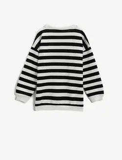 سویشرت دخترانه مشکی-راه راه کوتون