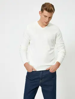 پلیور مردانه سفیدتیره کوتون