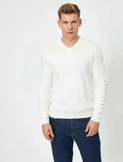 پلیور مردانه سفیدتیره کوتون