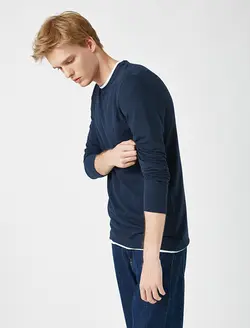 پلیور مردانه سرمه ای کوتون