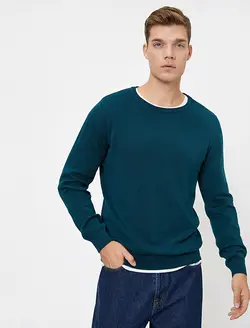 پلیور مردانه آبی نفتی کوتون