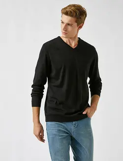 پلیور مردانه مشکی کوتون