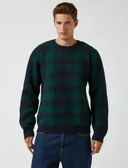 پلیور مردانه سبز-check کوتون