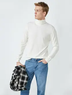 پلیور مردانه سفیدتیره کوتون