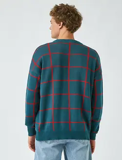 پلیور مردانه آبی-check کوتون