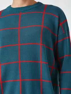 پلیور مردانه آبی-check کوتون