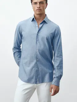 پیراهن جین مردانه آبی کمرنگ ماسیمودوتی