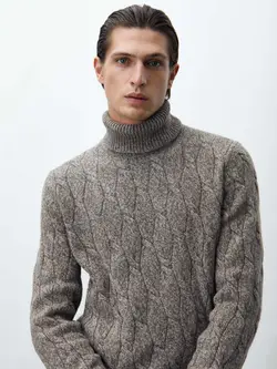 پلیور مردانه قهوه ای روشن ماسیمودوتی