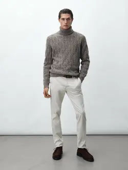 پلیور مردانه قهوه ای روشن ماسیمودوتی