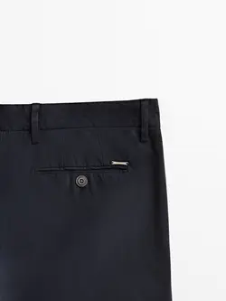 شلوار کتان مردانه سرمه ای آبی ماسیمودوتی