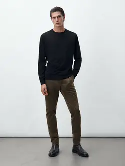 شلوار کتان مردانه خاکی ماسیمودوتی