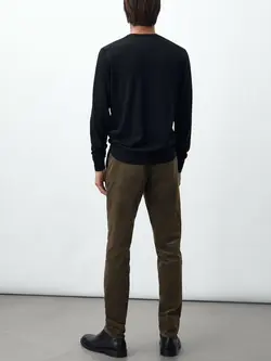 شلوار کتان مردانه خاکی ماسیمودوتی