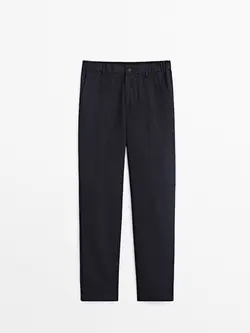 شلوار کتان مردانه سرمه ای آبی ماسیمودوتی