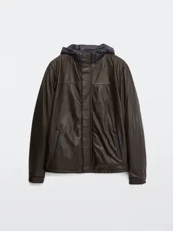 کاپشن چرم مردانه شکلاتی ماسیمودوتی